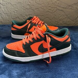 Nike Dunk Low Retro Miami Hurricanes UM Men's Sneakers Size 10